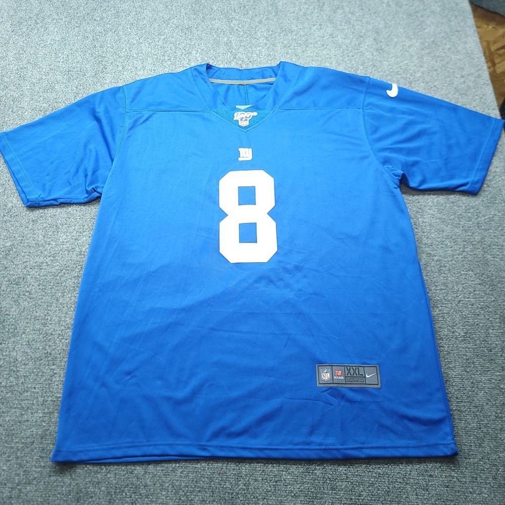 Nike Mens New York Giants Daniel Jones 8 NFL 100 Jersey Blue XXL